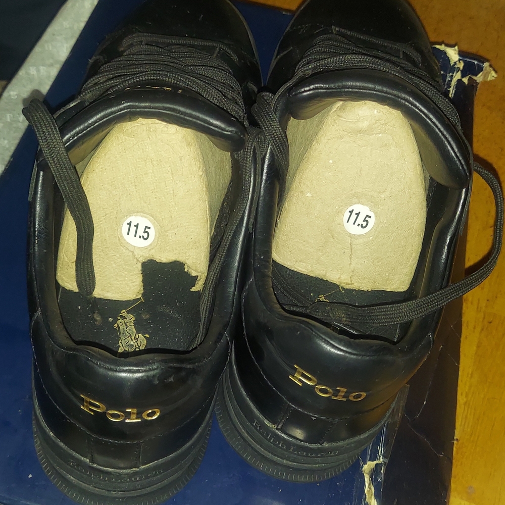PRICE REDUCED! Polo by Ralph Lauren Sneakers - Black Leather Lace Ups